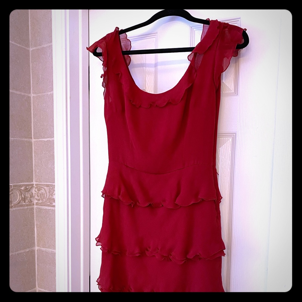 Crimson Ann Taylor Silk Cocktail Dress